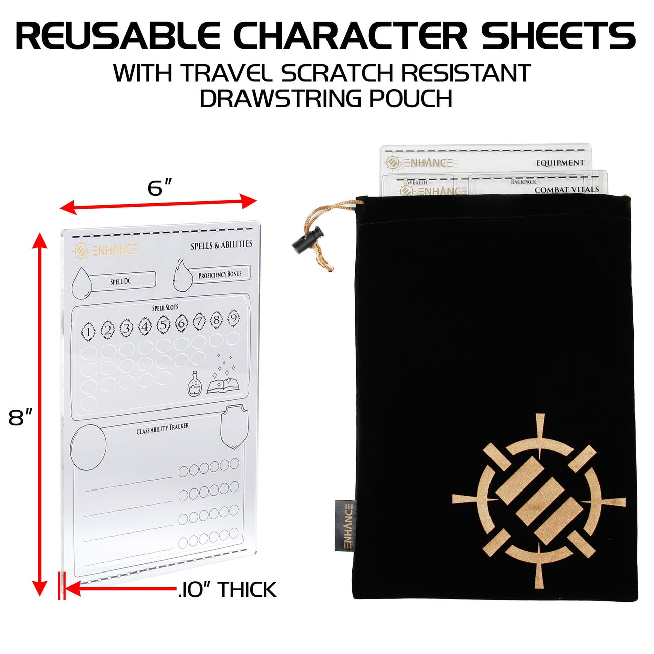 Imagen del producto Enhance RPG Series set de hojas de personaje acrílicas *Versión en inglés*