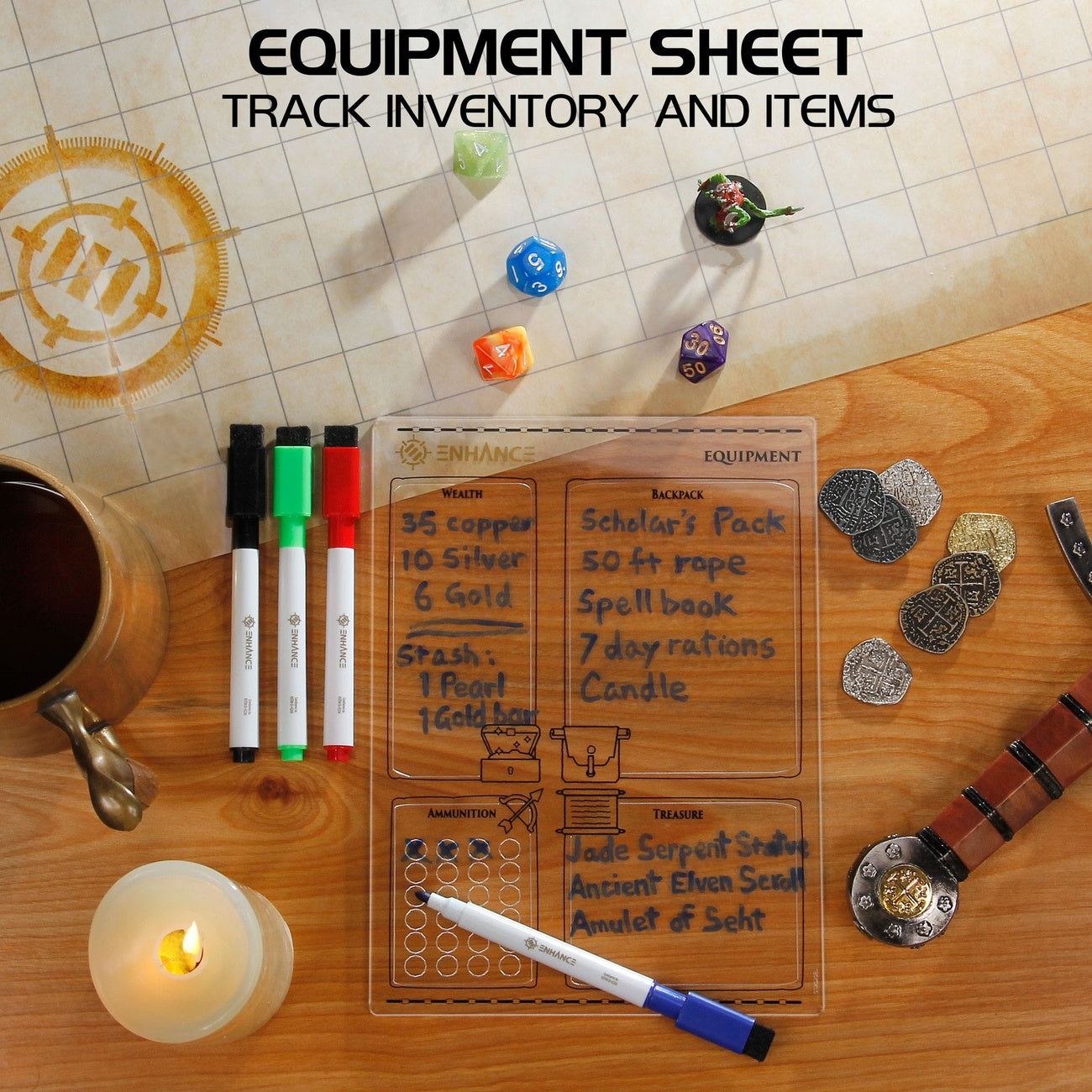 Imagen del producto Enhance RPG Series set de hojas de personaje acrílicas *Versión en inglés*