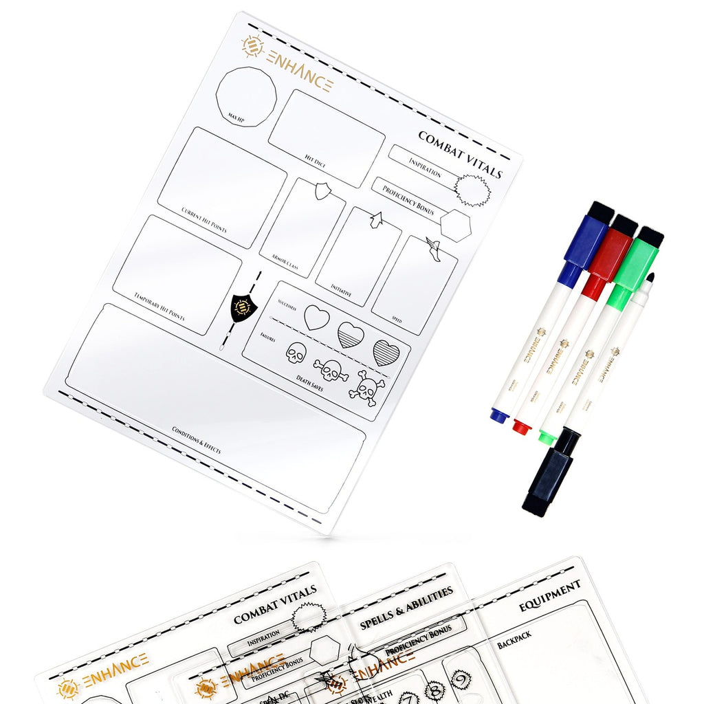 Imagen del producto Enhance RPG Series set de hojas de personaje acrílicas *Versión en inglés*