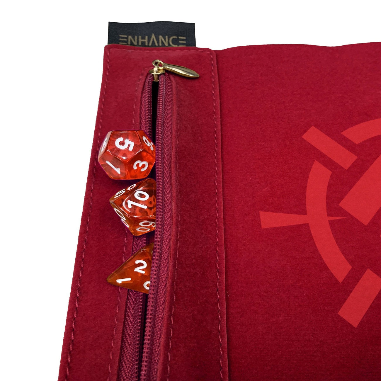 Imagen del producto Enhance Tabletop Roll on a Scroll bolsa de dados con dados roja
