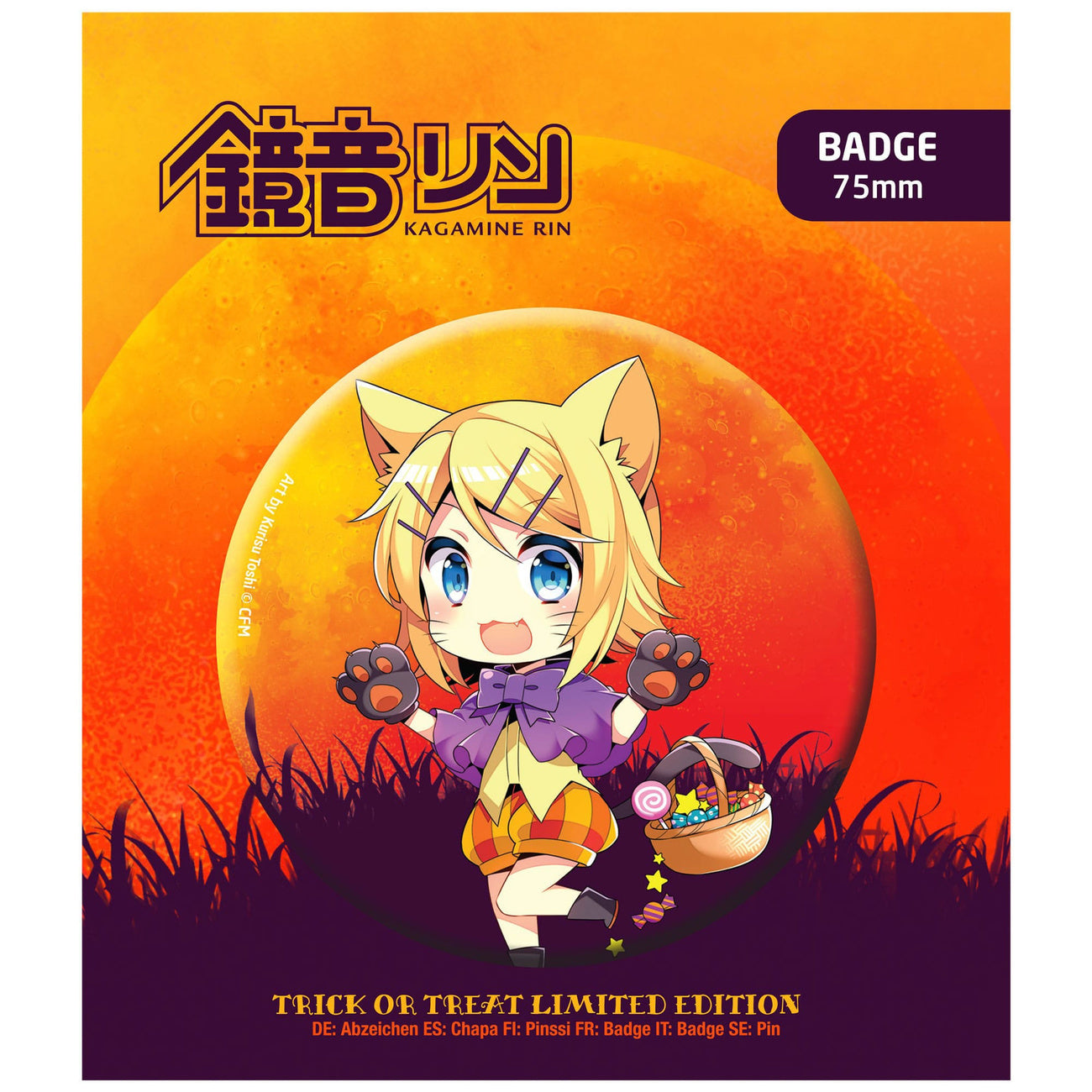 Imagen del producto Chapa Hatsune Miku Halloween Edición Limitada Kagamine Rin