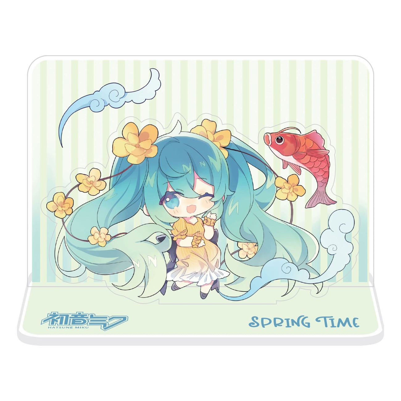 Product image Hatsune Miku Acrylic Figure Stand Hatsune Miku Spring Time Chibi Miku with Koi 11 cm