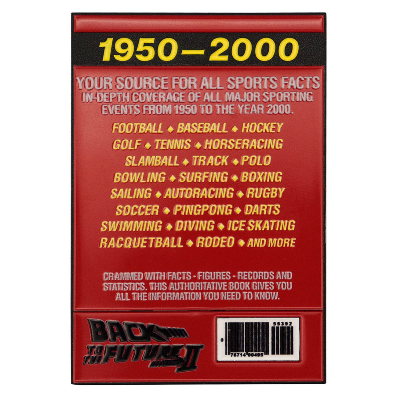 Imagen del producto Regreso al Futuro lingote de metal Sports Almanac Edición Limitada