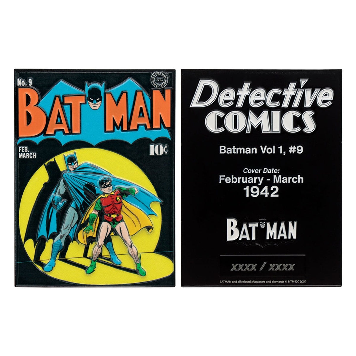Imagen del producto DC Comics Lingote de Metal Batman Detective Comics n.º 9 Edición Limitada