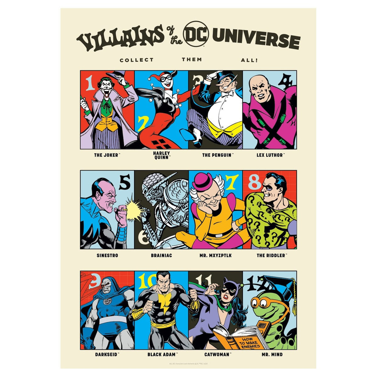 Imagen del producto DC Comics Lámina artística 90th Anniversary Villains Edición limitada 42 x 30 cm