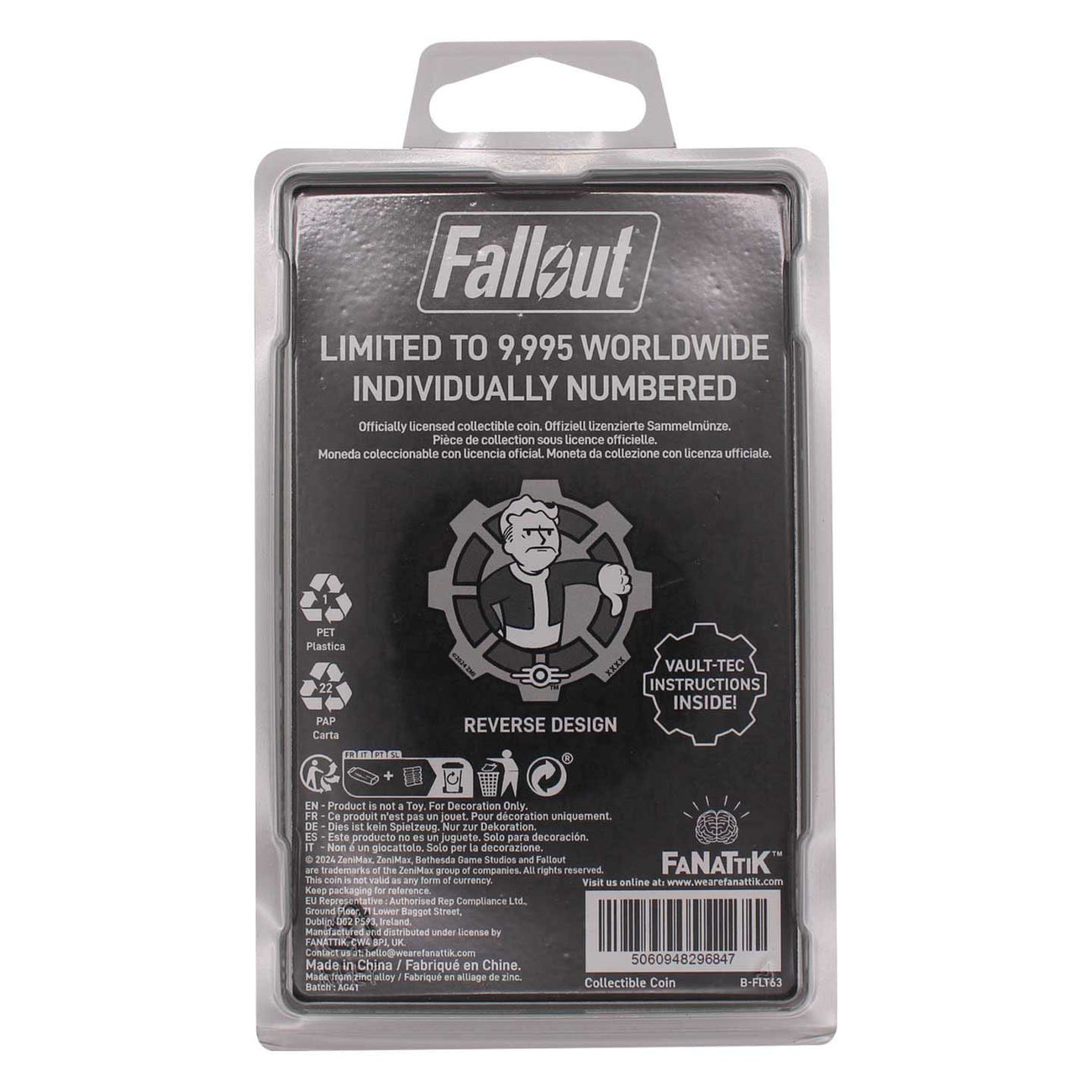 Imagen del producto Fallout Moneda coleccionable Decision Black & White Edición limitada