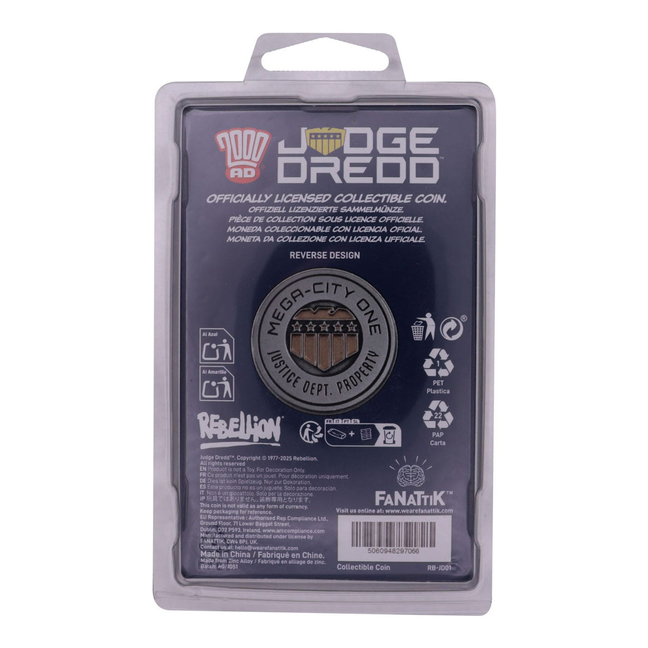 Imagen del producto 2000 AD Moneda coleccionable Judge Dredd Mega-City One Edición Limitada