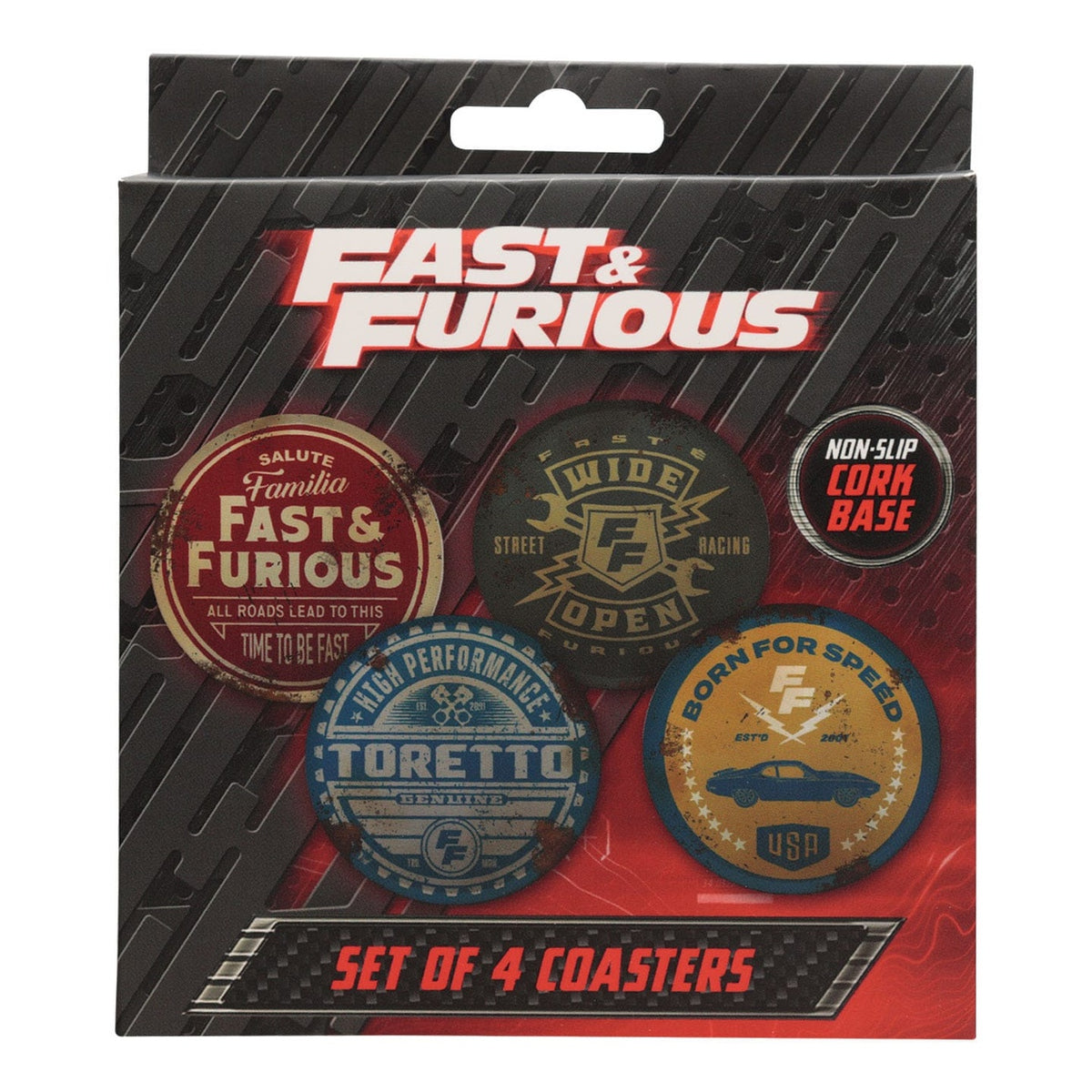 Imagen del producto Fast & Furious Set de 4 posavasos estilo vintage