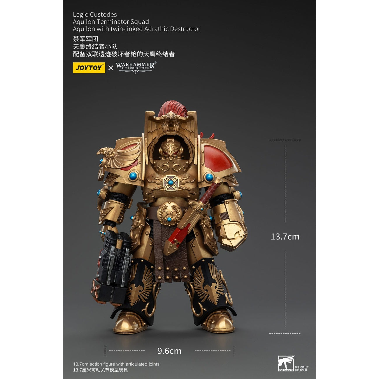 Imagen del producto Warhammer The Horus Heresy Figura de acción 1/18 Legio Custodes Aquilon Terminator Squad Aquilon con Adrathic Destructor acoplado