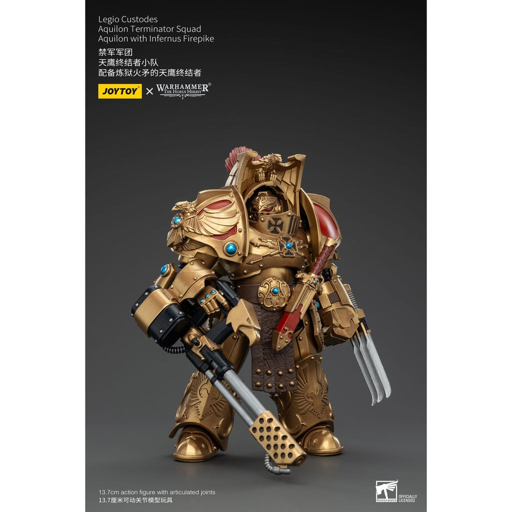 Imagen del producto Warhammer The Horus Heresy Figura de acción 1/18 Legio Custodes Aquilon Terminator Squad Aquilon con Infernus Firepike 14 cm