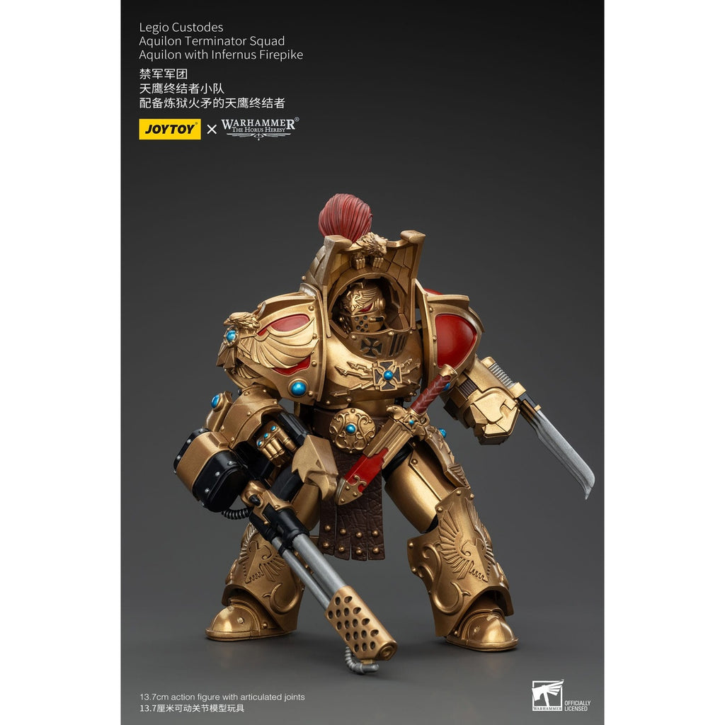 Imagen del producto Warhammer The Horus Heresy Figura de acción 1/18 Legio Custodes Aquilon Terminator Squad Aquilon con Infernus Firepike 14 cm