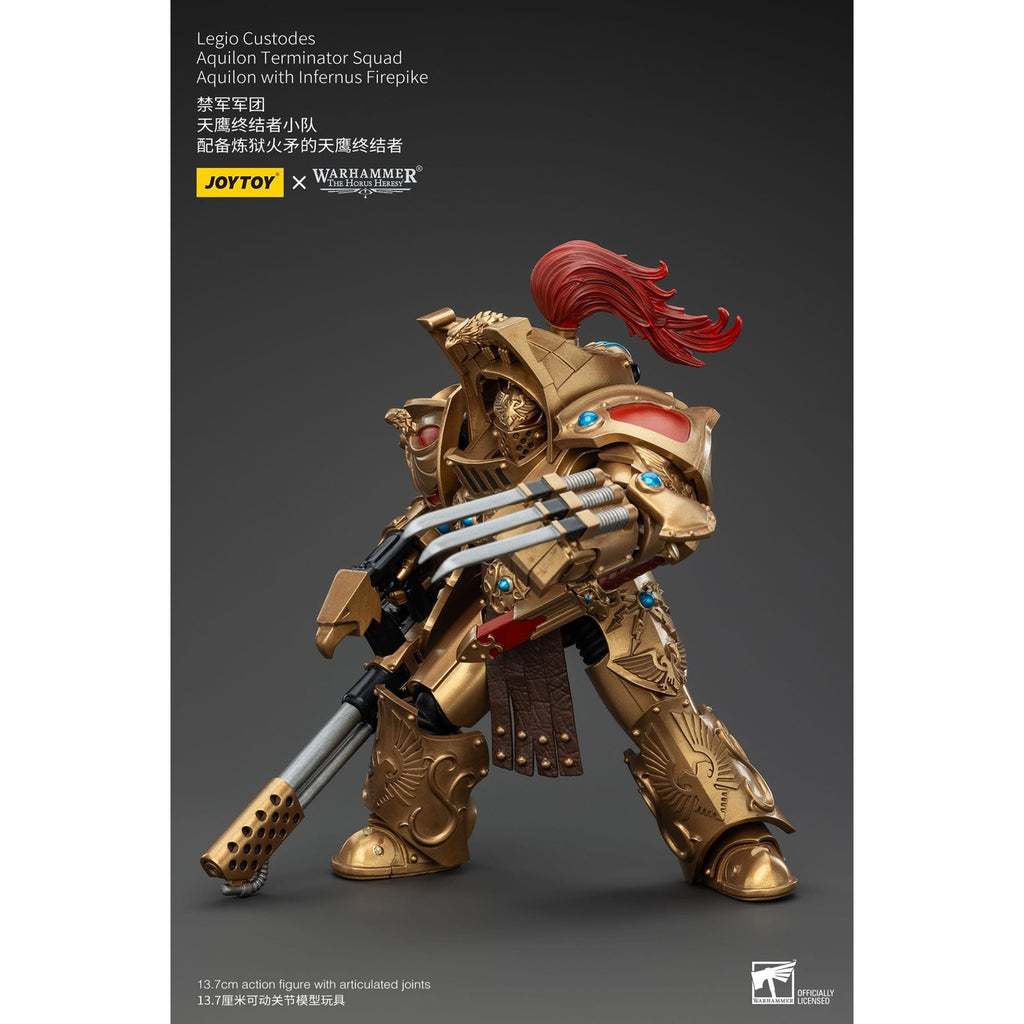 Imagen del producto Warhammer The Horus Heresy Figura de acción 1/18 Legio Custodes Aquilon Terminator Squad Aquilon con Infernus Firepike 14 cm