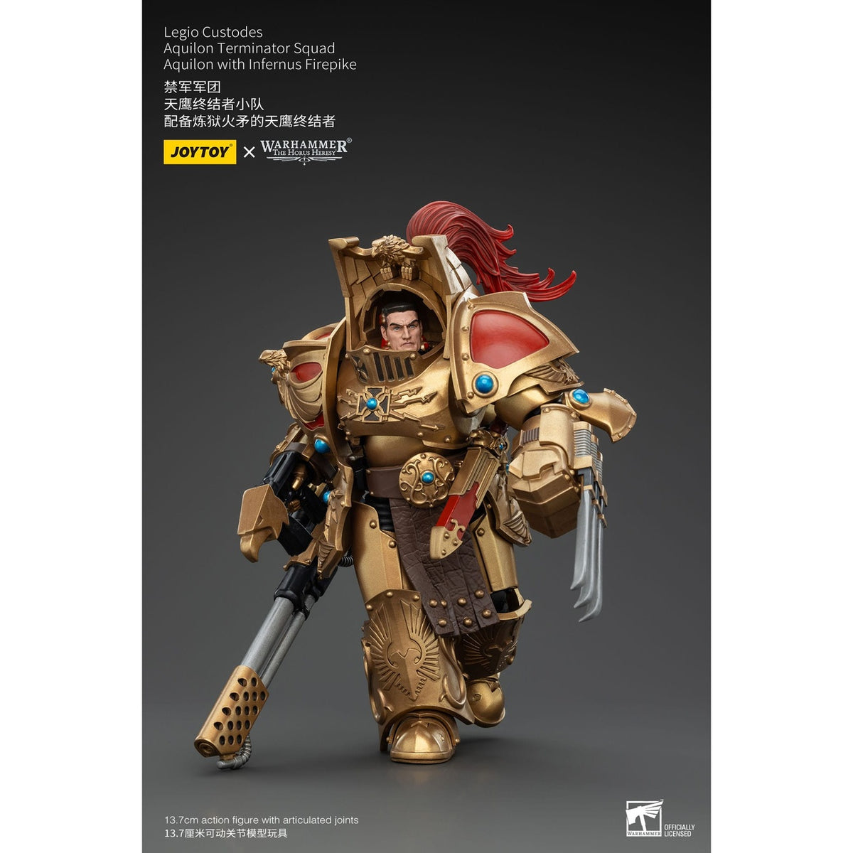 Imagen del producto Warhammer The Horus Heresy Figura de acción 1/18 Legio Custodes Aquilon Terminator Squad Aquilon con Infernus Firepike 14 cm