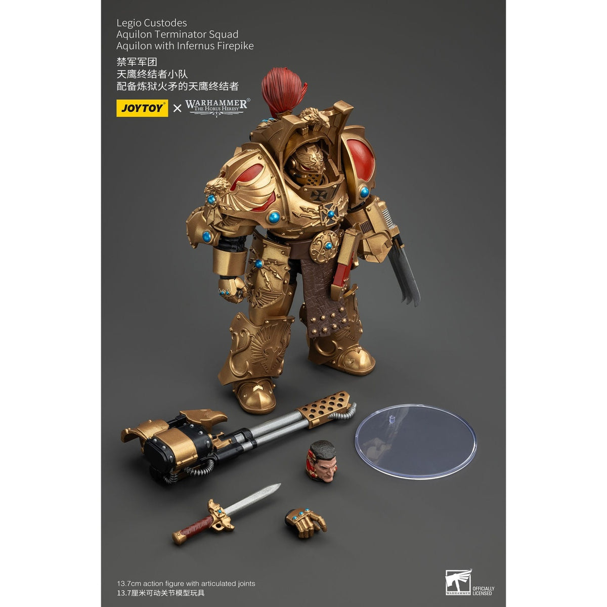 Imagen del producto Warhammer The Horus Heresy Figura de acción 1/18 Legio Custodes Aquilon Terminator Squad Aquilon con Infernus Firepike 14 cm