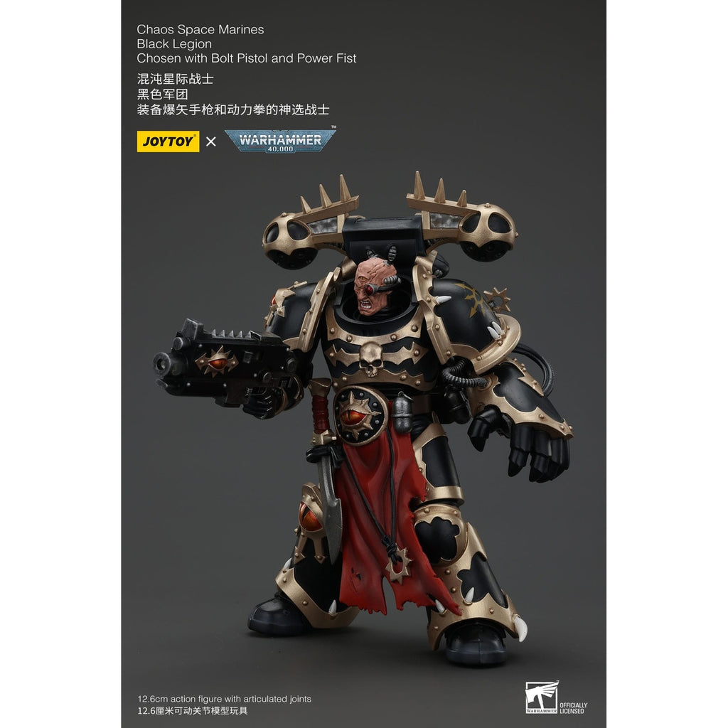 Imagen del producto Figura de acción Warhammer 40K Chaos Space Marines Black Legion Chosen con Bolt Pistol and Power Fist 20 cm