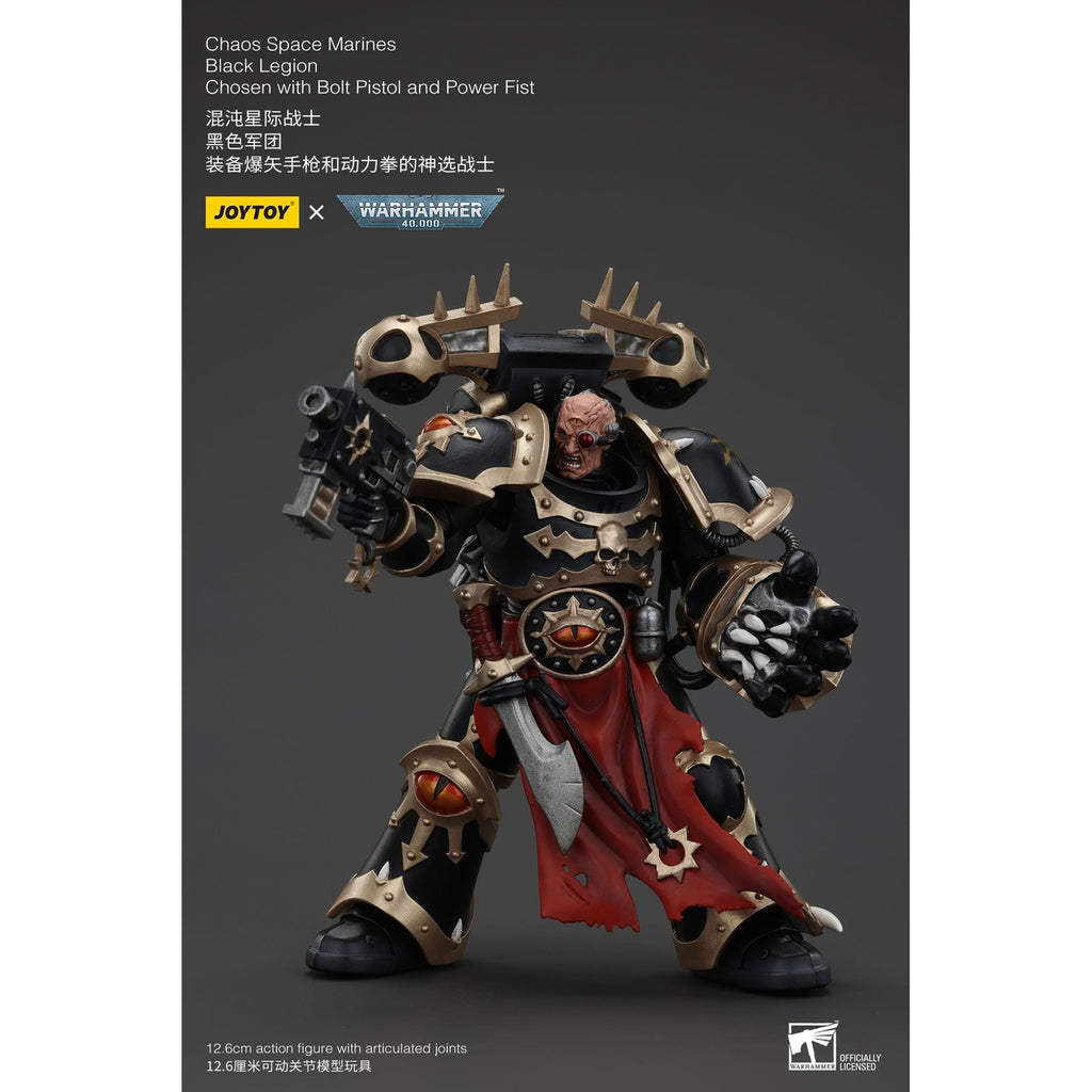 Imagen del producto Figura de acción Warhammer 40K Chaos Space Marines Black Legion Chosen con Bolt Pistol and Power Fist 20 cm
