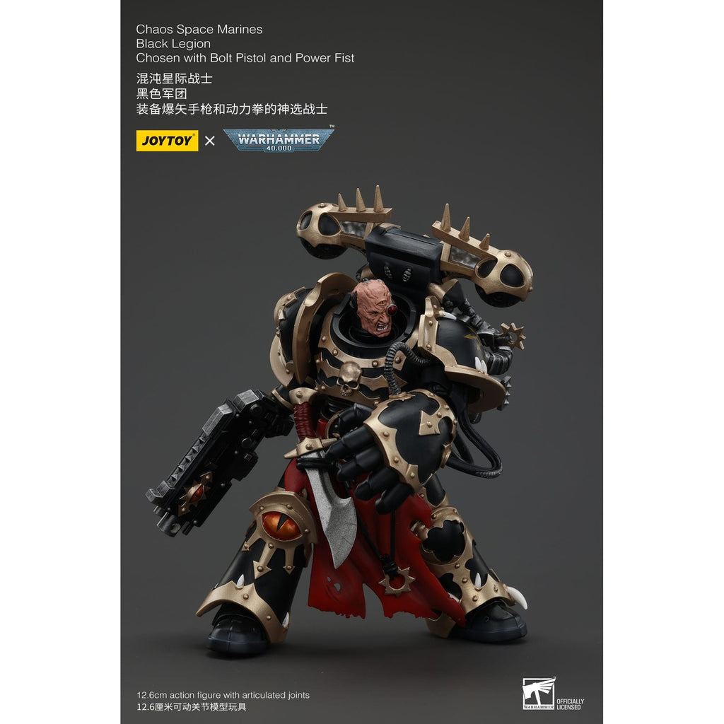 Imagen del producto Figura de acción Warhammer 40K Chaos Space Marines Black Legion Chosen con Bolt Pistol and Power Fist 20 cm