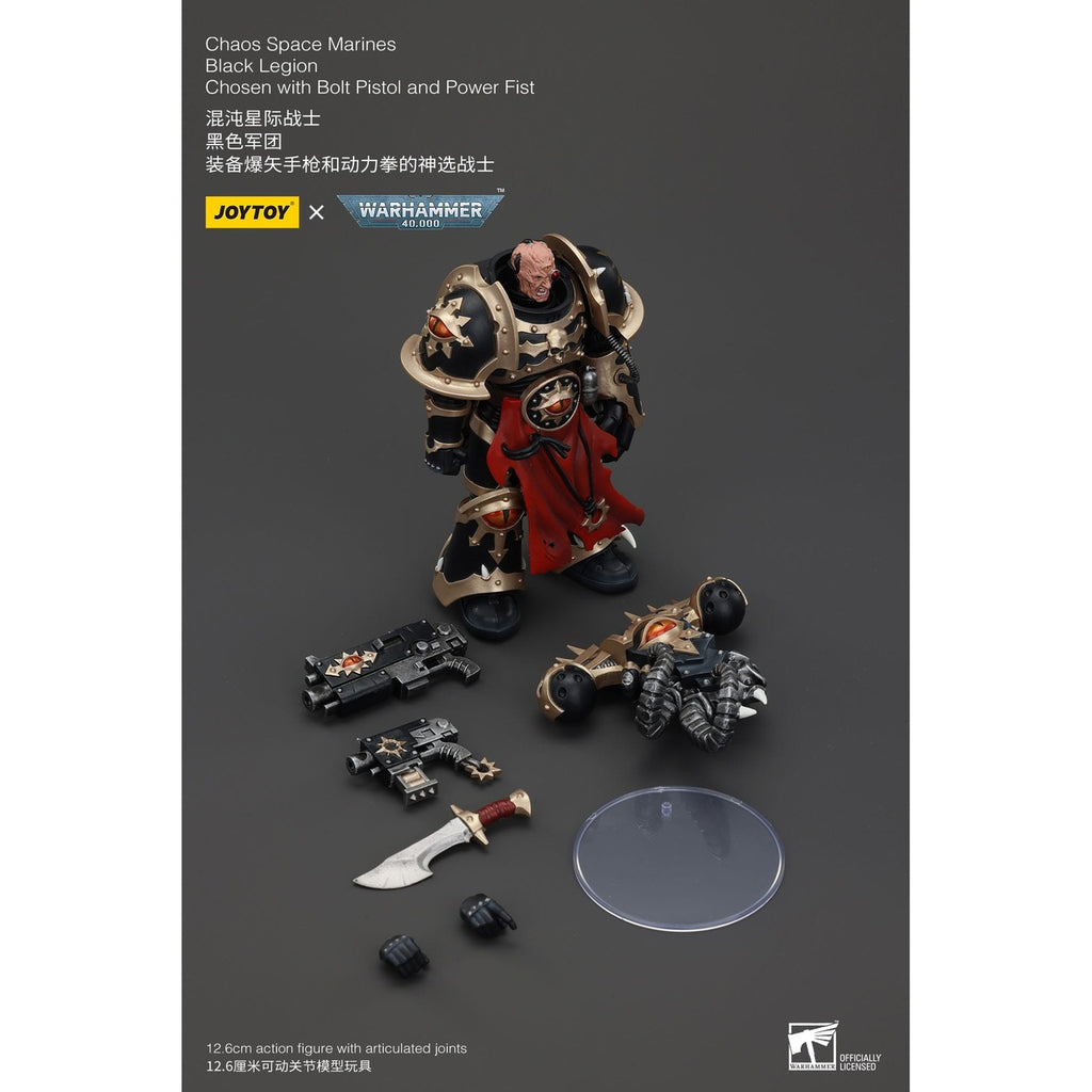 Imagen del producto Figura de acción Warhammer 40K Chaos Space Marines Black Legion Chosen con Bolt Pistol and Power Fist 20 cm