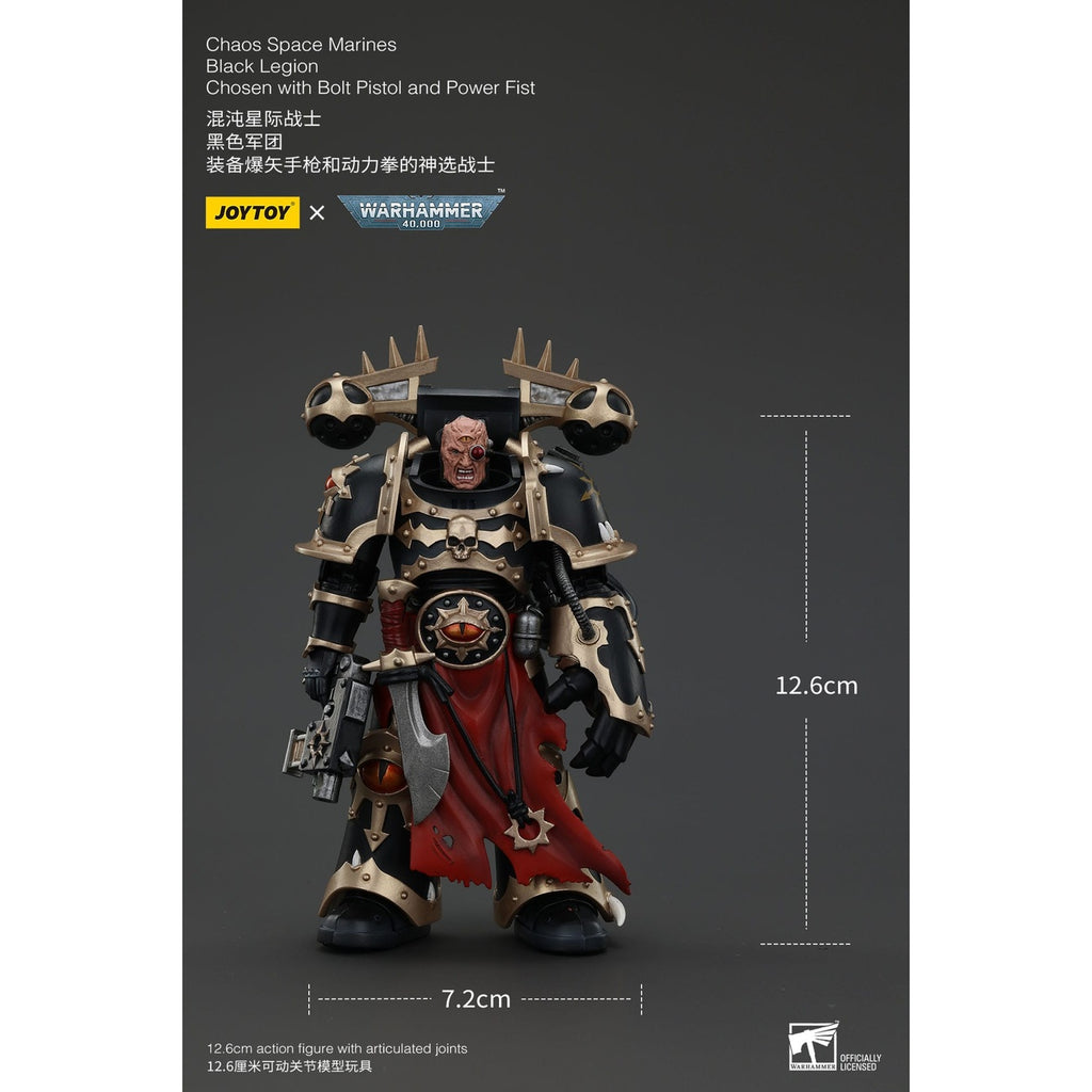 Imagen del producto Figura de acción Warhammer 40K Chaos Space Marines Black Legion Chosen con Bolt Pistol and Power Fist 20 cm