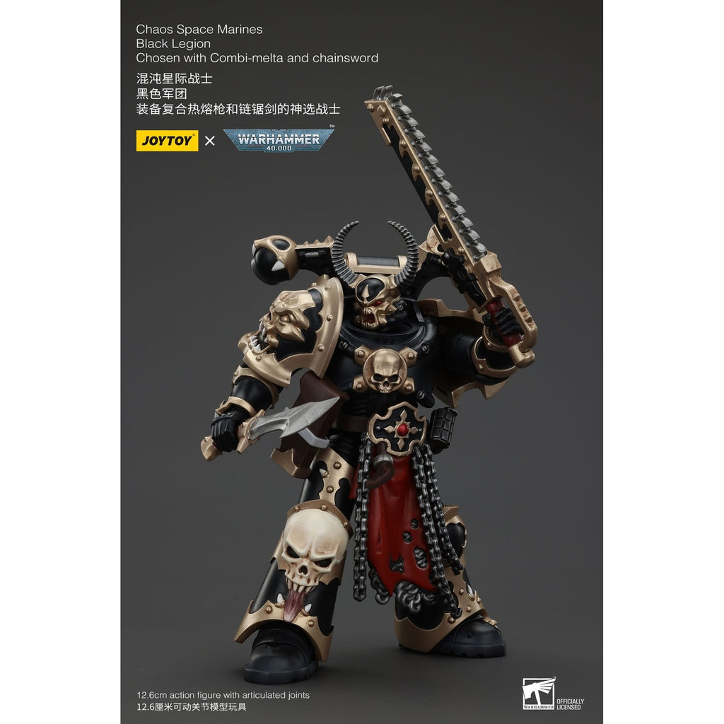 Imagen del producto Warhammer 40k Figura de acción Chaos Space Marines Black Legion Chosen con Combi-melta y Chainsword 20 cm
