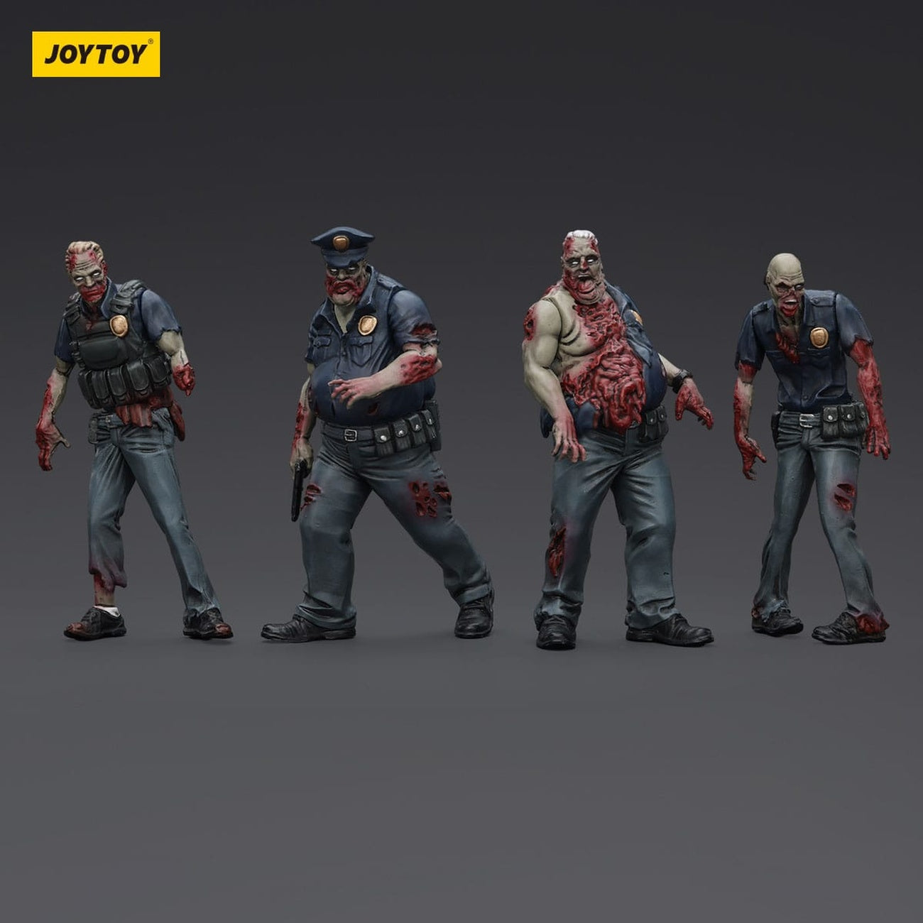 Imagen del producto Zombie Dark Source figuras de acción Pack de 4 Police (Male) 8 cm
