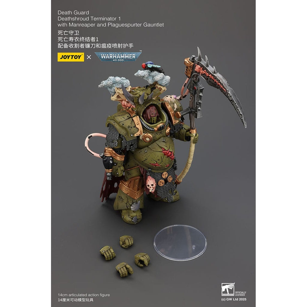 Imagen del producto Figura de acción Warhammer 40k 1/18 Death Guard Deathshroud Terminator 1 con Manreaper y Plaguespurter Gauntlet 14 cm