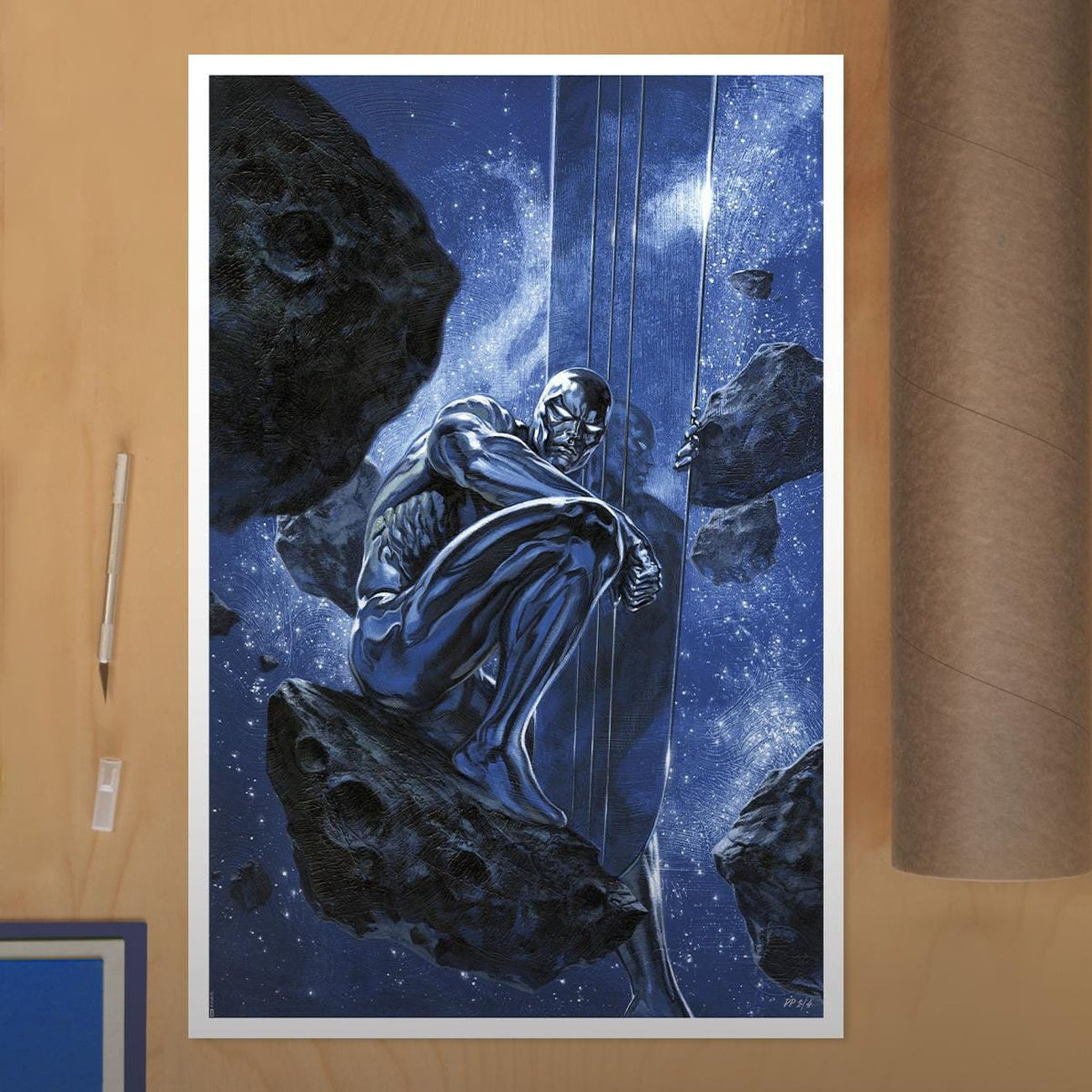 Imagen del producto Lámina artística Marvel Silver Surfer: Ghost Light 61 x 41 cm - sin marco