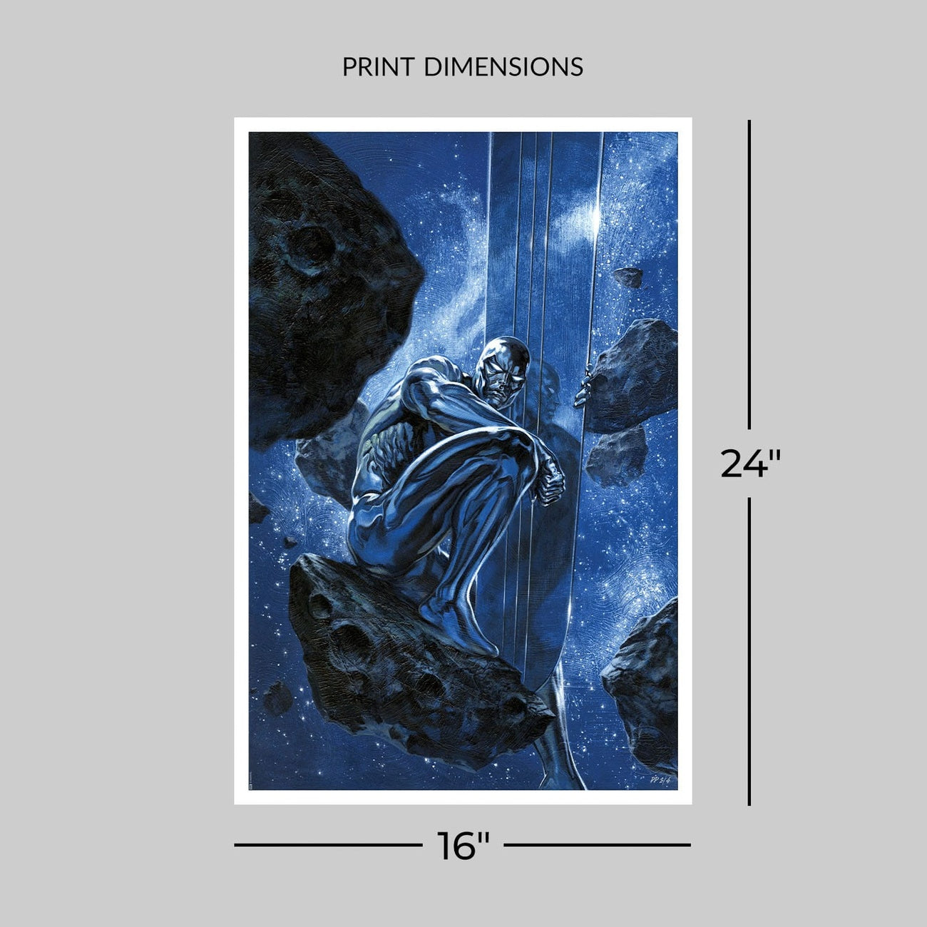 Imagen del producto Lámina artística Marvel Silver Surfer: Ghost Light 61 x 41 cm - sin marco