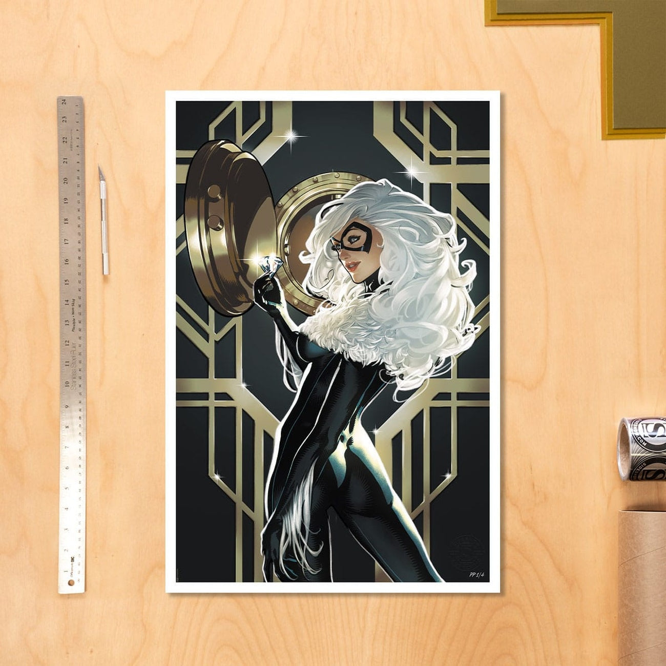 Imagen del producto The Amazing Spider-Man lámina artística Cosmic Black Cat 61 x 41 cm - sin marco