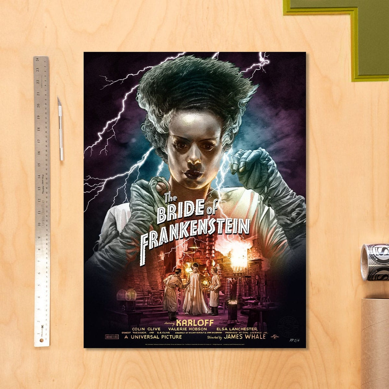 Imagen del producto La novia de Frankenstein Lámina Bride of Frankenstein (Color Variant) de Ruiz Burgos 61 x 46 cm – sin marco