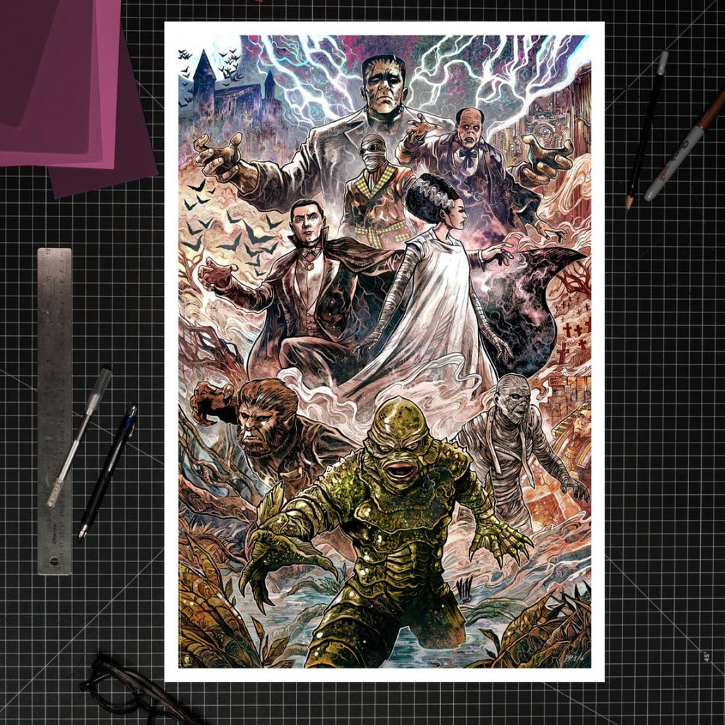 Imagen del producto Universal Monsters Lámina artística Universal Monsters by Vincenzo Riccardi 61 x 41 cm - sin marco