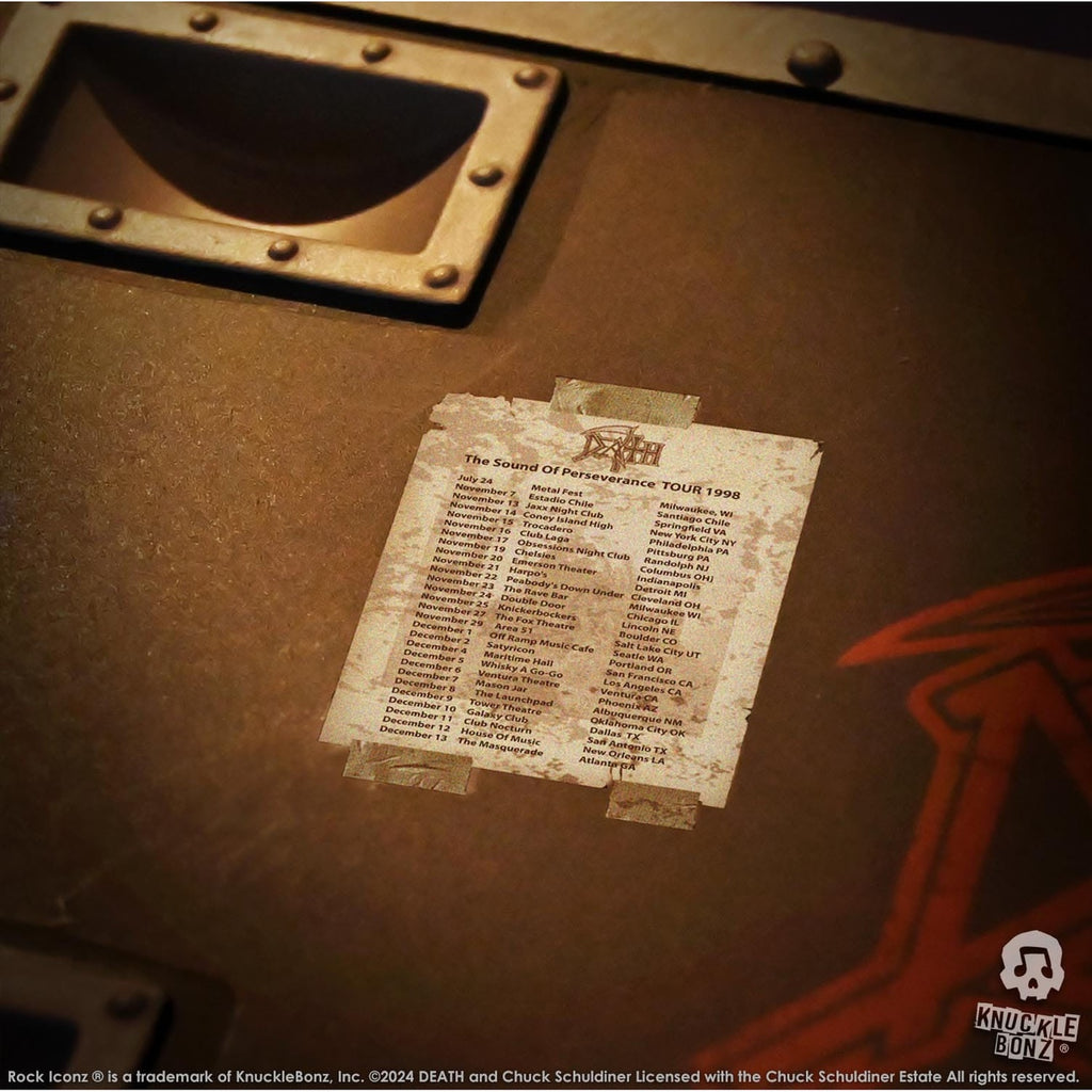 Imagen del producto Death Rock Ikonz On Tour Estatua Road Case y Fondo de Escenario Set The Sound of Perseverance Tour 1998