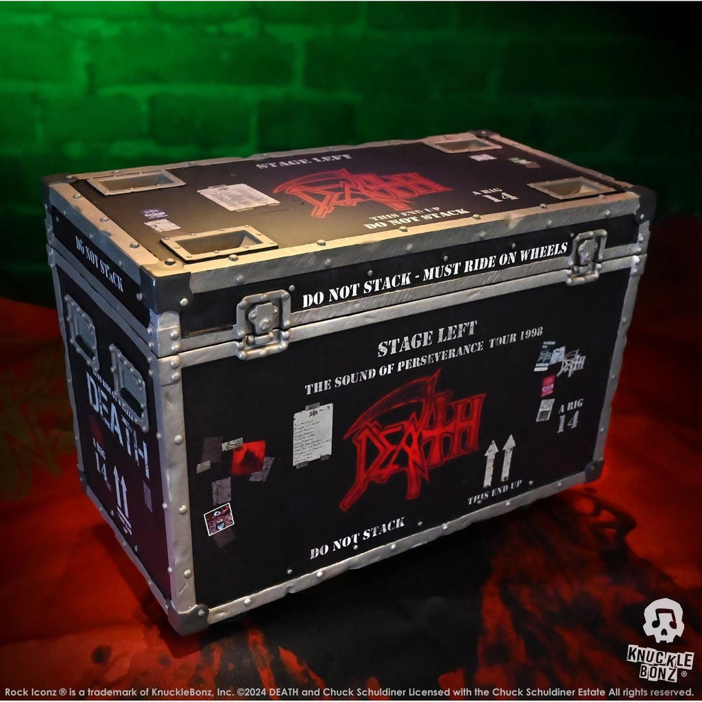 Imagen del producto Death Rock Ikonz On Tour Estatua Road Case y Fondo de Escenario Set The Sound of Perseverance Tour 1998