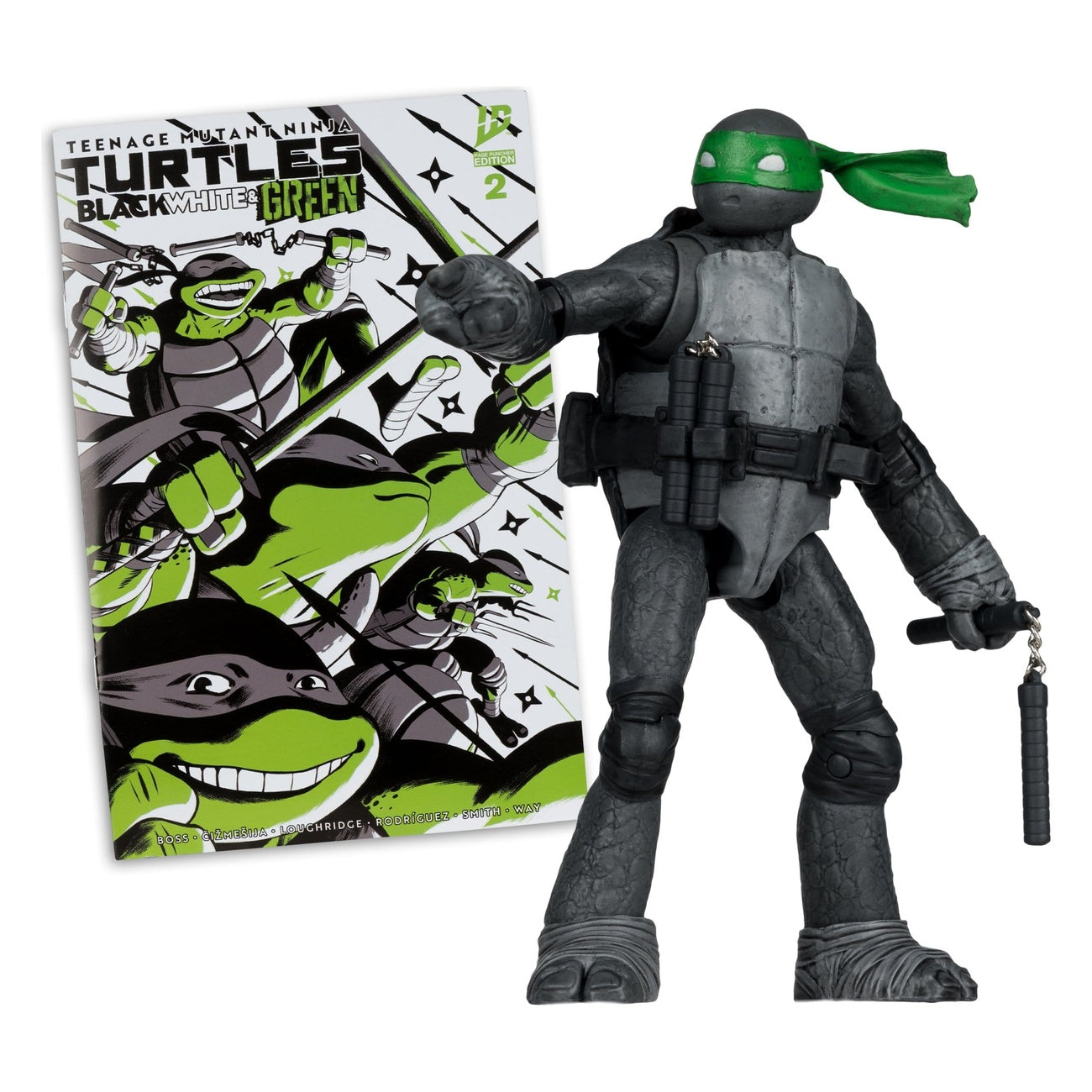 Imagen del producto Teenage Mutant Ninja Turtles Page Punchers figura de acción Michelangelo (Black White & Green) (Red Platinum Edition) 13 cm