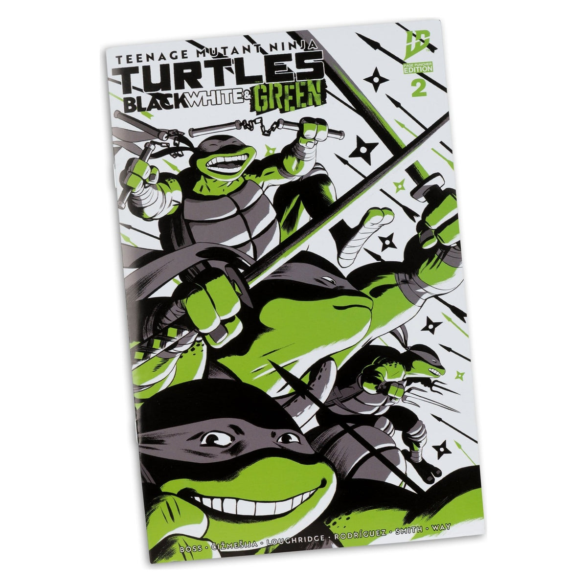 Imagen del producto Teenage Mutant Ninja Turtles Page Punchers figura de acción Michelangelo (Black White & Green) (Red Platinum Edition) 13 cm