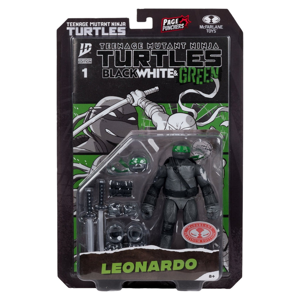 Imagen del producto Teenage Mutant Ninja Turtles Page Punchers figura de acción Leonardo (Black White & Green) (Red Platinum Edition) 13 cm