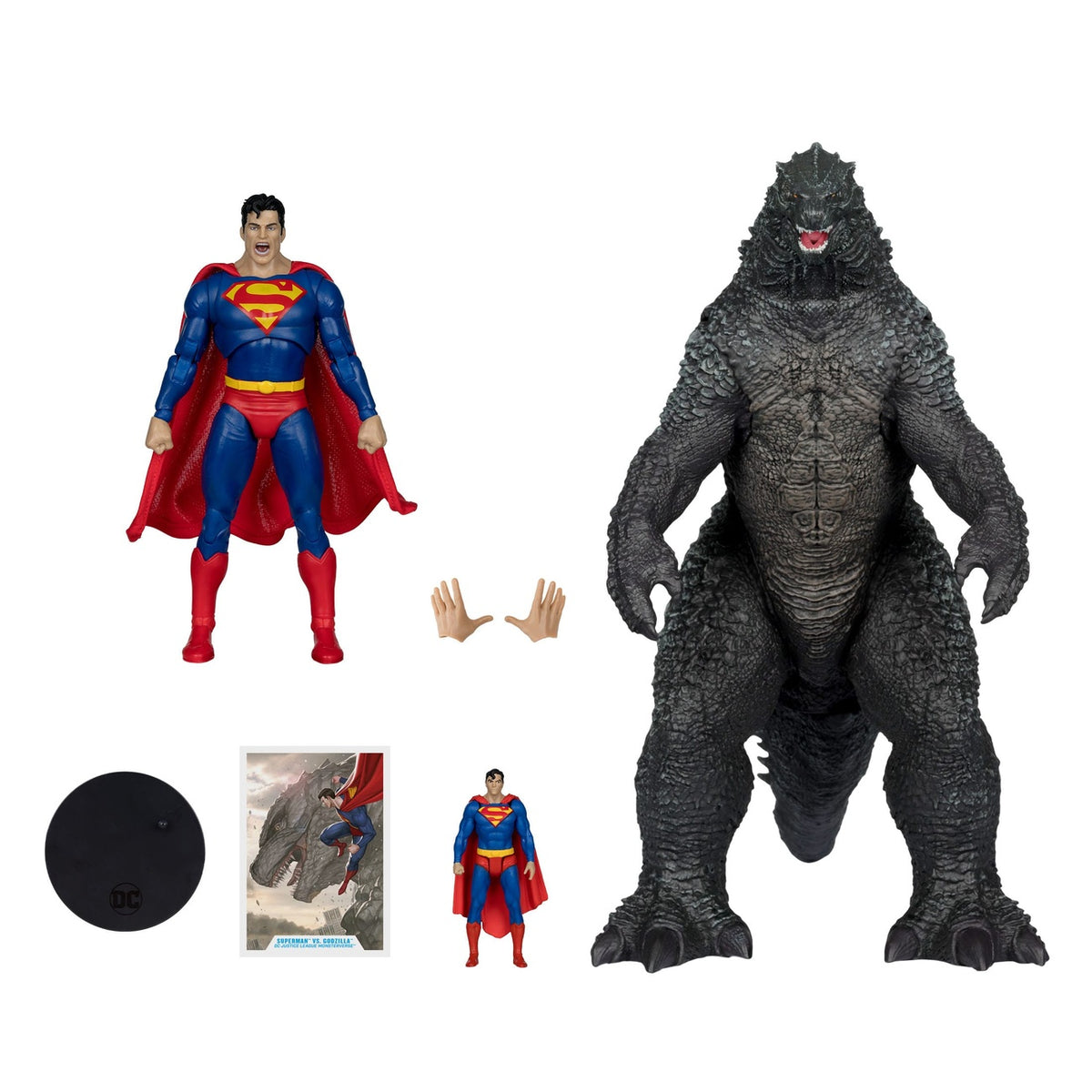 Imagen del producto DC Justice League Monsterverse DC Multiverse pack de 2 figuras de acción Superman vs Godzilla 30 cm