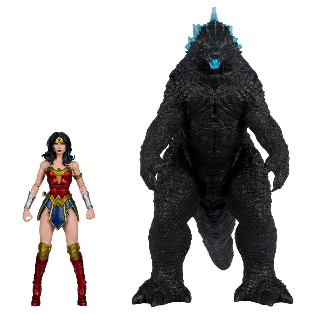 Imagen del producto DC Justice League Monsterverse DC Multiverse Pack de figuras de acción 2-pack Wonder Woman vs Atomic Blast Godzilla 18 cm