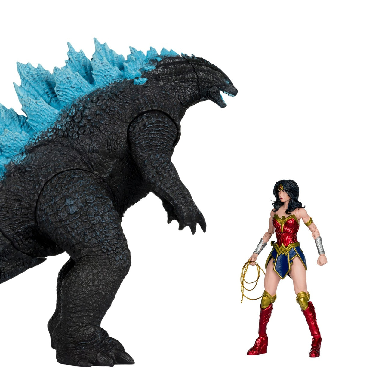 Imagen del producto DC Justice League Monsterverse DC Multiverse Pack de figuras de acción 2-pack Wonder Woman vs Atomic Blast Godzilla 18 cm