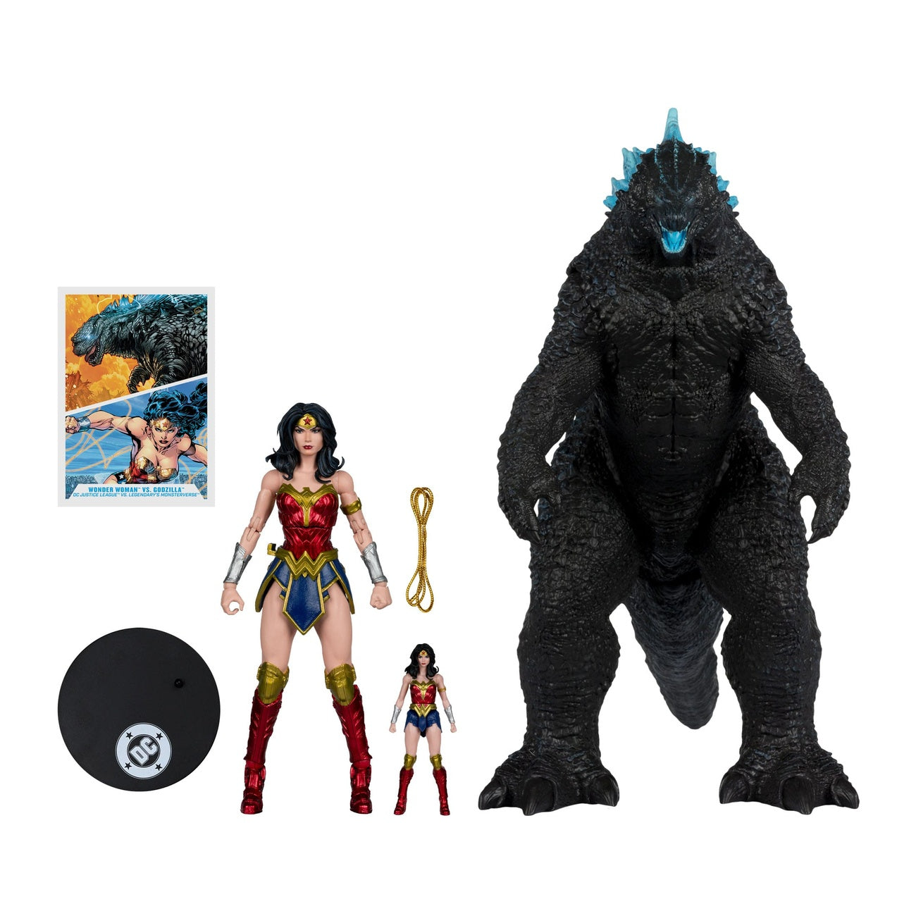 Imagen del producto DC Justice League Monsterverse DC Multiverse Pack de figuras de acción 2-pack Wonder Woman vs Atomic Blast Godzilla 18 cm