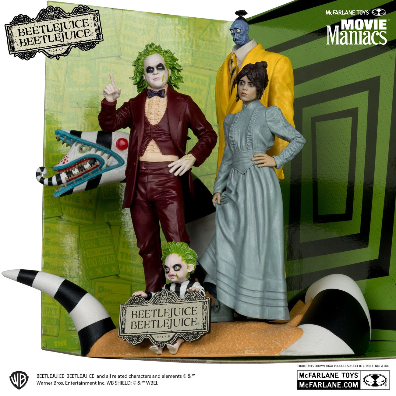 Imagen del producto Beetlejuice Beetlejuice Movie Maniacs estatuas PVC pack de 4 15 cm