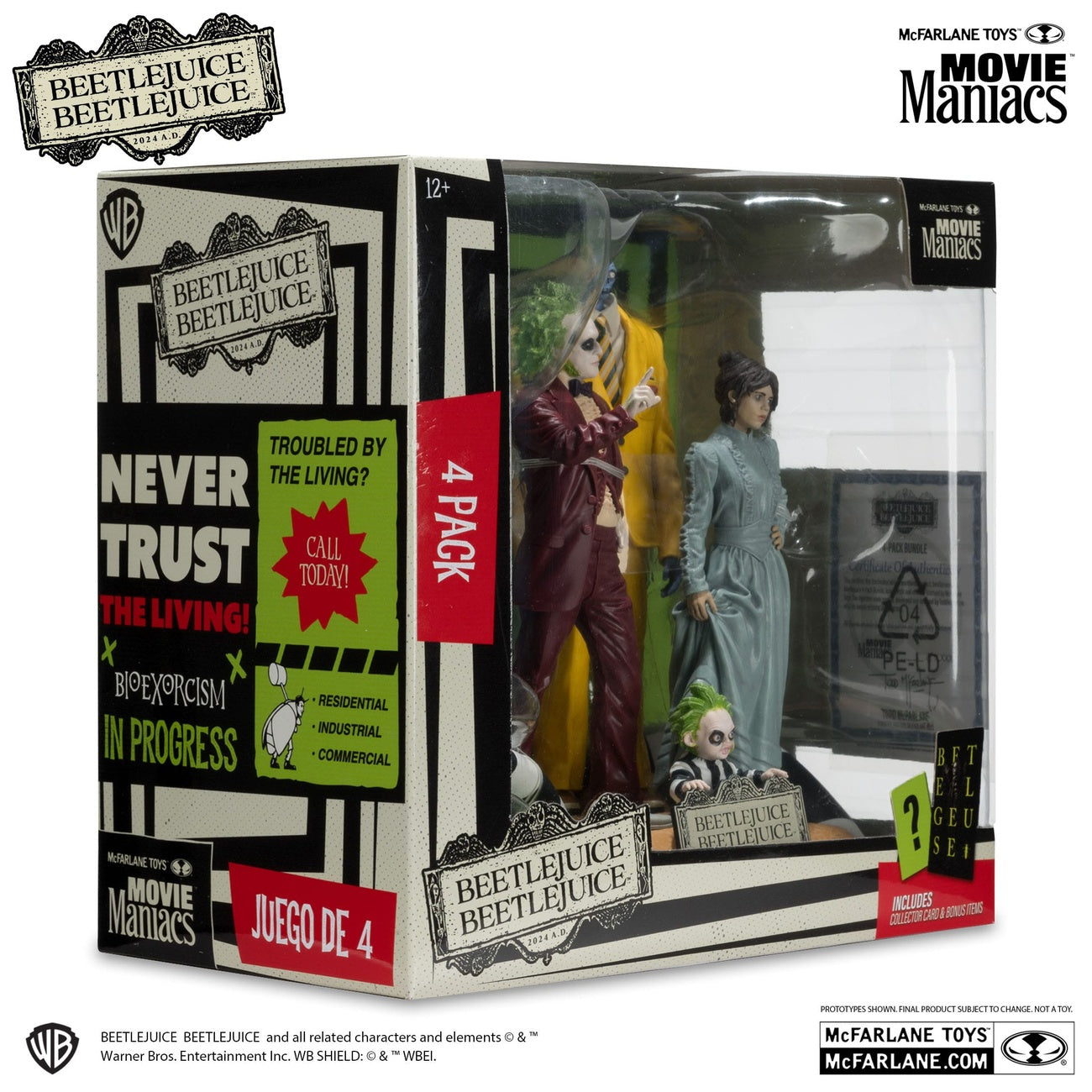 Imagen del producto Beetlejuice Beetlejuice Movie Maniacs estatuas PVC pack de 4 15 cm