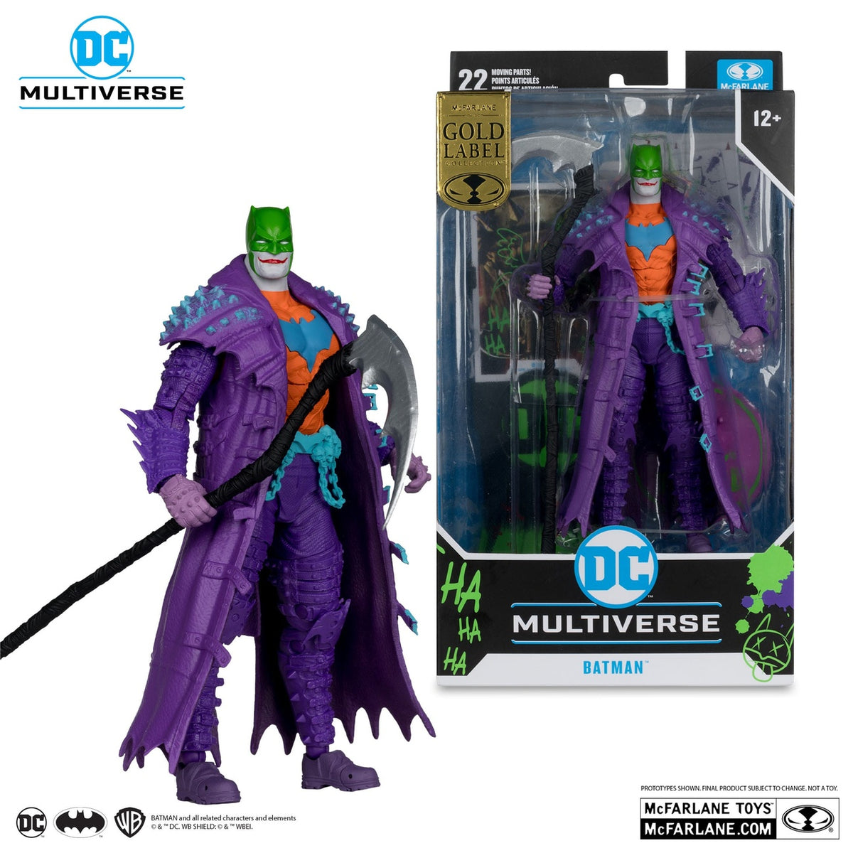 Imagen del producto Figura de acción DC Multiverse Batman (Dark Nights: Death Metal) Jokerized (Gold Label) 18 cm