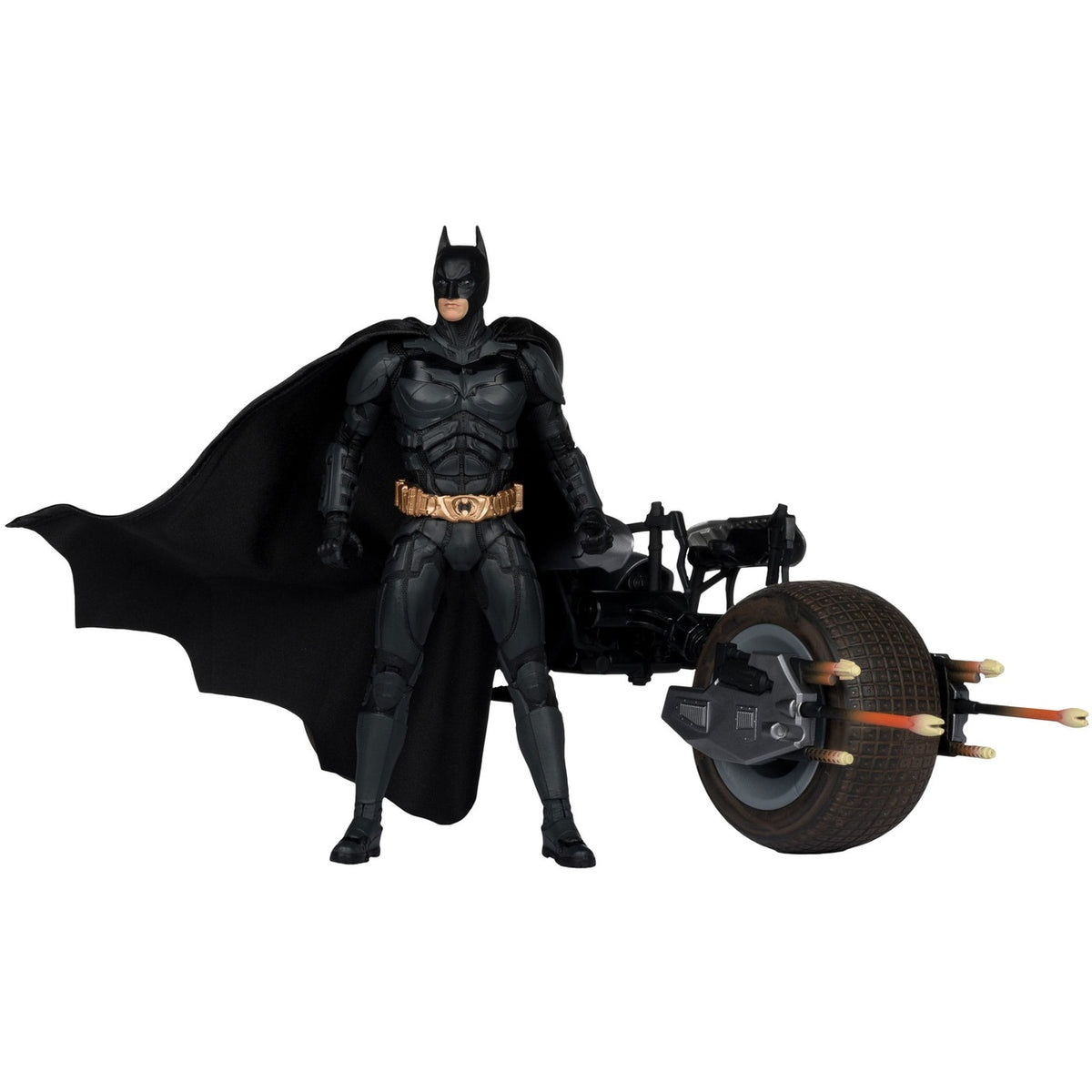 Imagen del producto The Dark Knight DC Multiverse figura de acción con vehículo Batman & The Batpod 18 cm