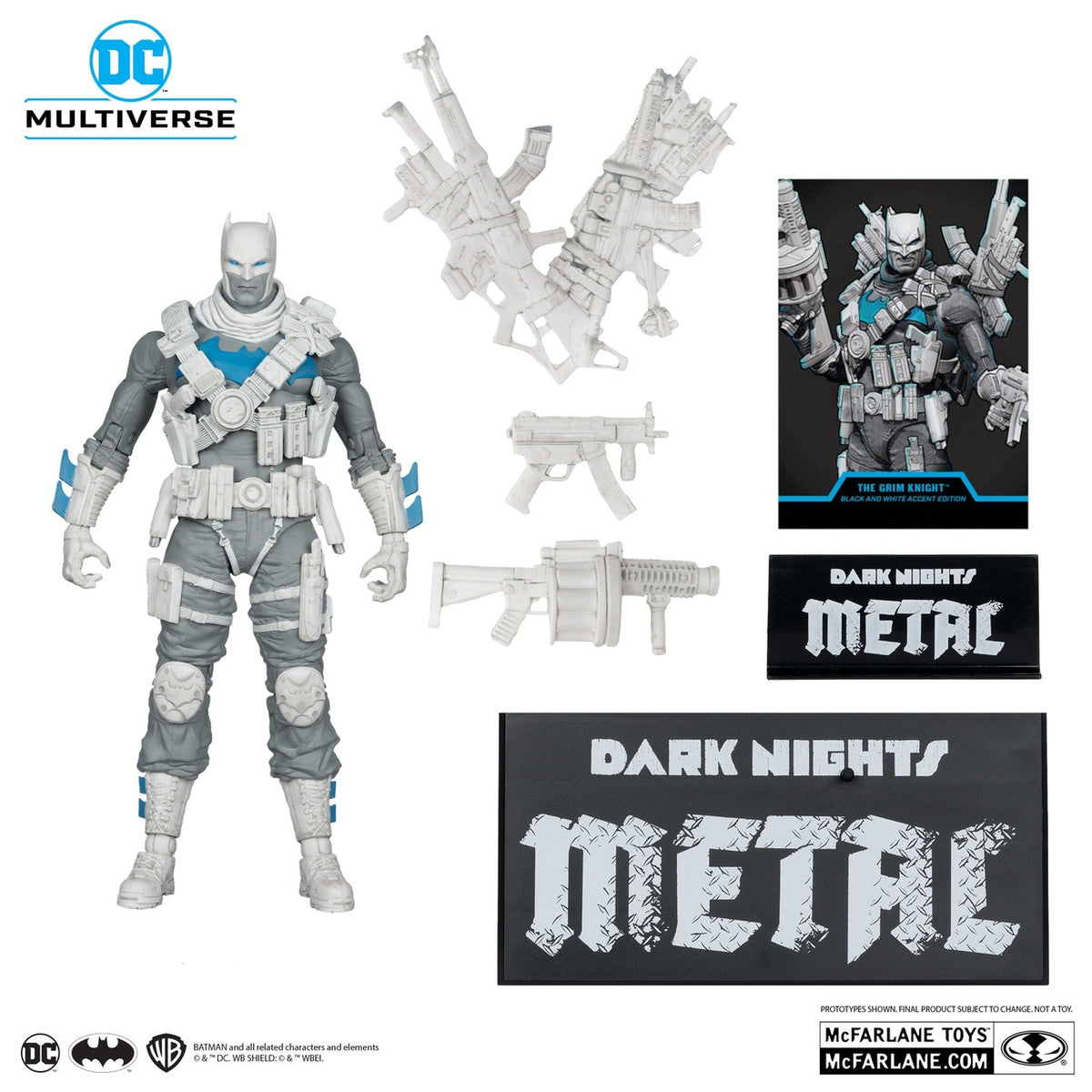 Imagen del producto Figura de acción DC Multiverse The Grim Knight (Dark Nights: Metal) (Black & White Accent Edition) (Gold Label) 18 cm