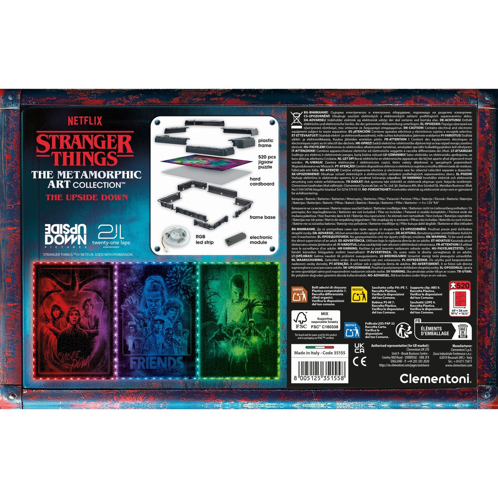 Imagen del producto Stranger Things Metamorphic Art Collection puzzle con efecto luminoso The Upside (520 piezas)