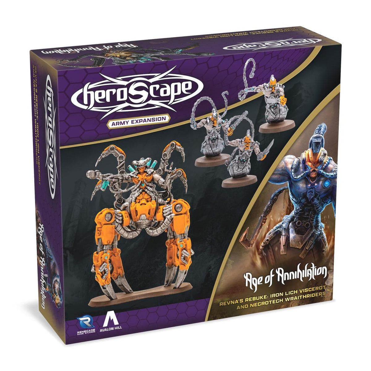 Imagen del producto Heroscape Expansión Revna's Rebuke: Iron Lich Viscerot and Necrotech Wraithriders Army *Versión en inglés*