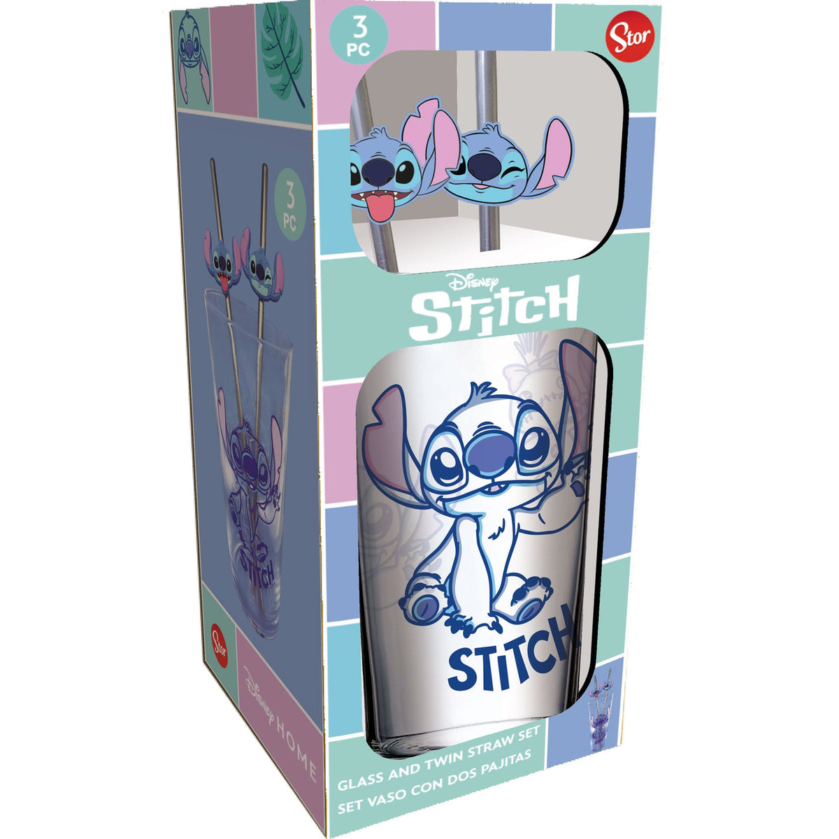 Imagen del producto Lilo & Stitch vaso de cristal Tumbler con pajitas Stitch 485 ml