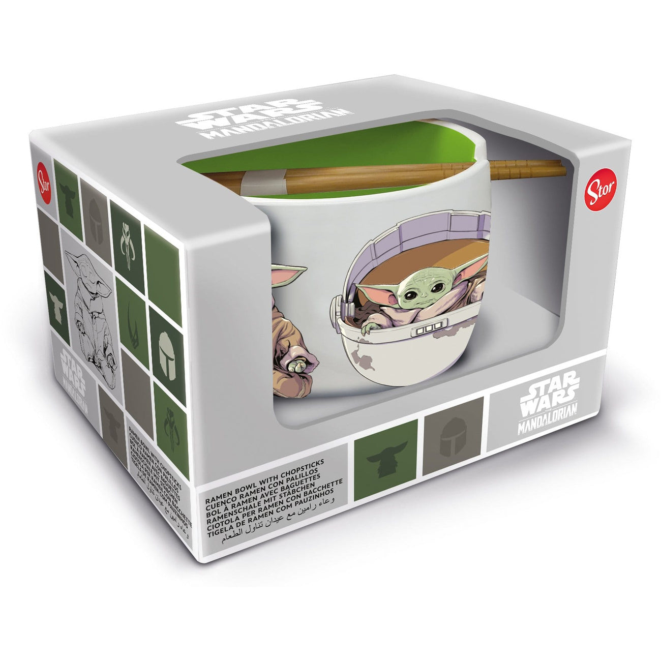 Imagen del producto Star Wars: The Mandalorian Cuenco para ramen con palillos Grogu