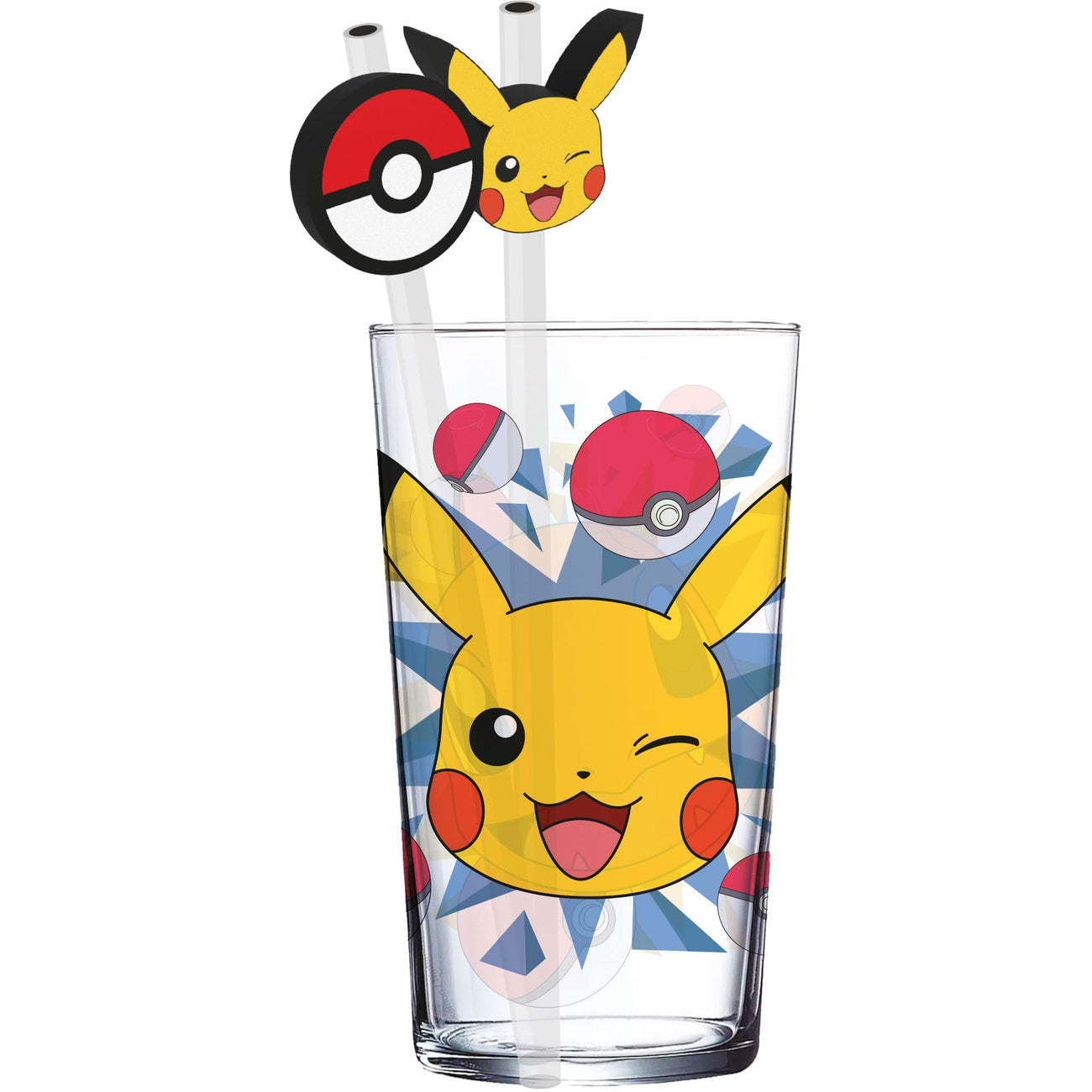 Imagen del producto Pokémon vaso de cristal Tumbler con pajitas Pikachu 485 ml